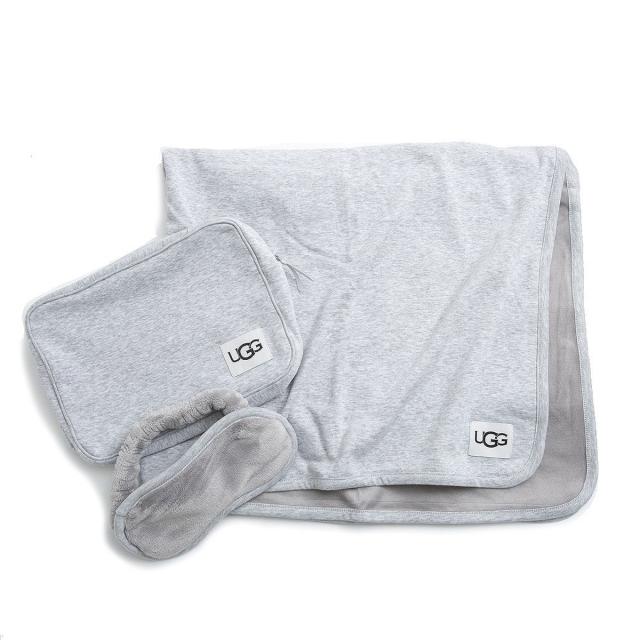 アグ UGG アグホーム トラベル3点セット 1094730 GREY DUFFIELD TRAVEL SET SOFT POUCH ソフトポーチ ブランケット アイマスク GREYアグ