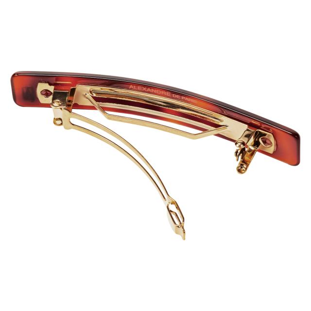 アレクサンドル ドゥ パリ バレッタ AA6-735 ECAIL BASIC CLASSIQUES ベーシック 6cm バータイプ 髪留め レディース ブラウン系マーブル_4