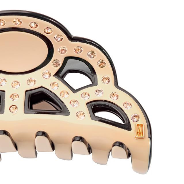 アレクサンドル ドゥ パリ クリップ ACCM-14288-03 PANX シャンデリア 8.5cm Mサイズ スワロフスキークリスタル 髪留め ベージュ系髪どめ