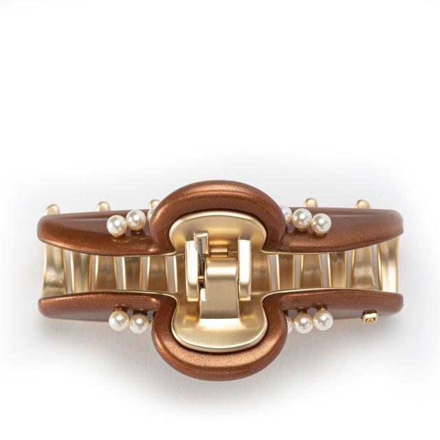 アレクサンドル ドゥ パリ ALEXANDRE DE PARIS クリップ ICCM-15571-28 BRW X4 PINCE VENDOME CLIP M 7.5CM ヴァンドーム パールブラウン