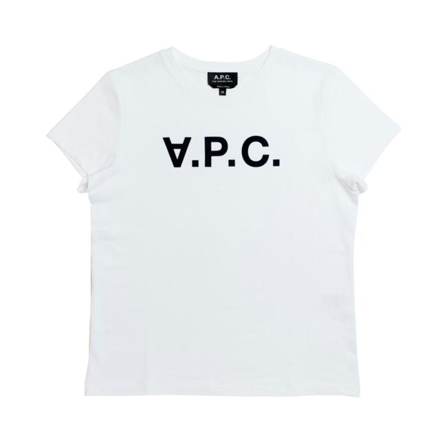 アーペーセー A.P.C. レディース ウイメンズ 半袖 Tシャツ F26588 COBQX IAK VPC BLANC W'S T-SHIRT DARK NAVY ホワイト XS S M Lブラン