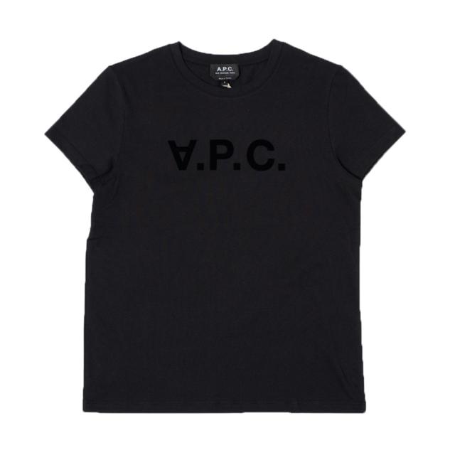 アーペーセー A.P.C. レディース ウイメンズ 半袖 Tシャツ F26944 COBQX LZZ VPC BLANC W'S T-SHIRT BLACK ブラック XS S M Lブランド お