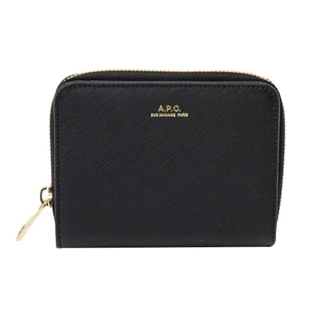 アーペーセー A.P.C. 財布 二つ折り財布 折りたたみ財布 F63029 PXBJQ LZZ EMMANUELLE COMPACT WALLET エマニエル BLACK ブラックミニ財