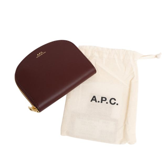 アーペーセー A.P.C. コインケース 小銭入れ F63219 PXAWV GAE DEMI-LUNE COMPACT WALLET ハーフムーン VINO ボルドー系財布 小銭入れ マ_3