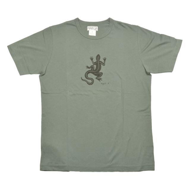 アニエスベー agnes b. アニエスベーオム agnes b. HOMME Tシャツ レザール リザード 2109-0692 747 メンズ 半袖 モスグリーン系 ブラン