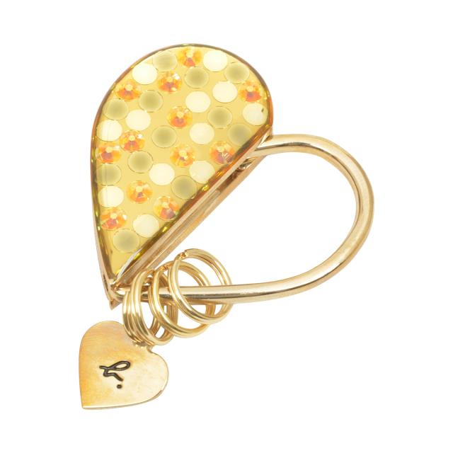 アニエスベー agnes b. ハート キーリング ゴールド ホワイト+ブラック+オレンジ キーリング ブランド おしゃれ プレゼント 彼氏 彼女 バ
