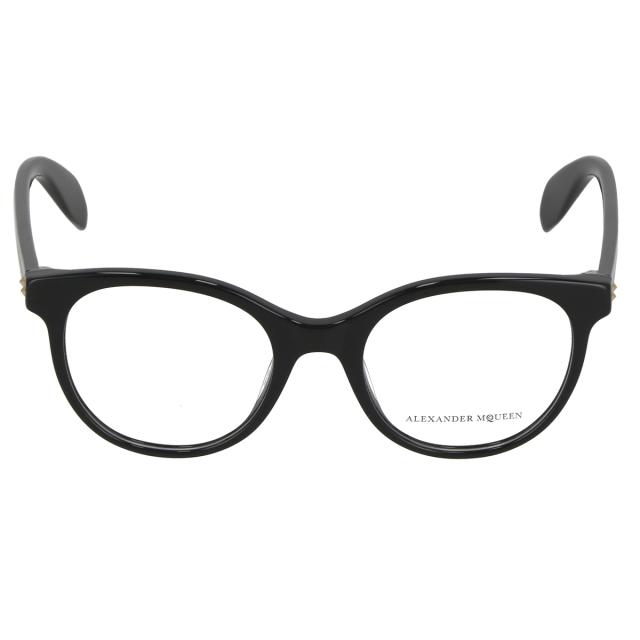 アレキサンダーマックイーン Alexander McQueen メガネ フレーム 眼鏡 フレームのみ AM0131O 001 ウェリントン レディース ブラック メガ