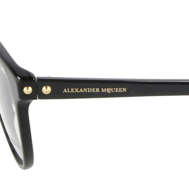 アレキサンダーマックイーン Alexander McQueen メガネ フレーム 眼鏡 フレームのみ AM0131O 001 ウェリントン レディース ブラック メガ