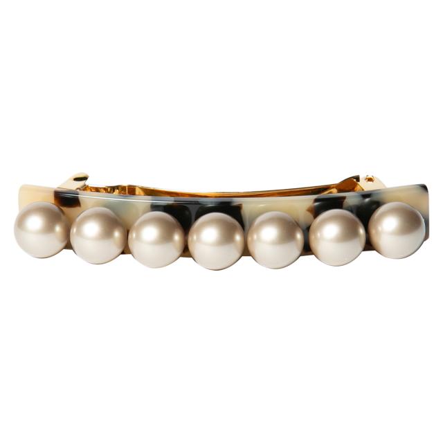 アレクサンドル ドゥ パリ ALEXANDRE DE PARIS ヘアアクセサリー バレッタ AA8 16919 03 G ALBINOS パール ベージュ系マーブル 髪どめ 大_2