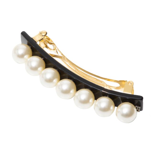 アレクサンドル ドゥ パリ ALEXANDRE DE PARIS ヘアアクセサリー バレッタ AA8 16919 03 N2 NOIR パール ブラック 黒 髪どめ 大人かわい_2