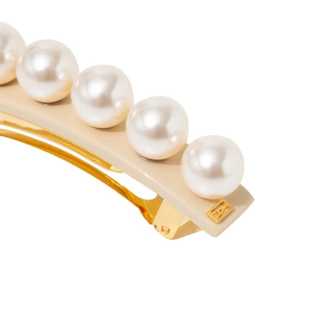 アレクサンドル ドゥ パリ ALEXANDRE DE PARIS ヘアアクセサリー バレッタ AA8 16919 03 S BEIGE AB0974 パール ベージュ 髪どめ 大人か_2