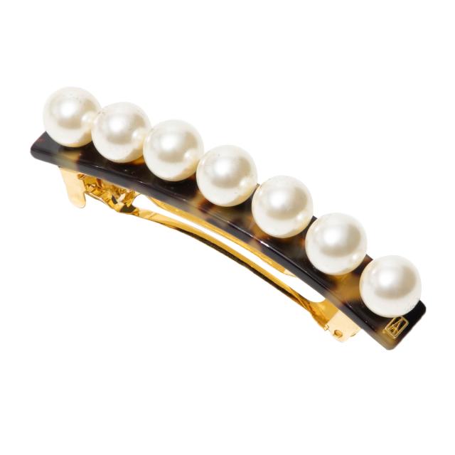 アレクサンドル ドゥ パリ ALEXANDRE DE PARIS ヘアアクセサリー バレッタ AA8 16919 03 W TOKYO パール ブラウン系マーブル 髪どめ 大人