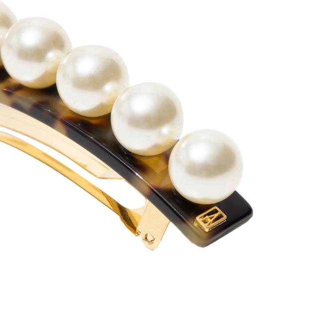 アレクサンドル ドゥ パリ ALEXANDRE DE PARIS ヘアアクセサリー バレッタ AA8 16919 03 W TOKYO パール ブラウン系マーブル 髪どめ 大人_2