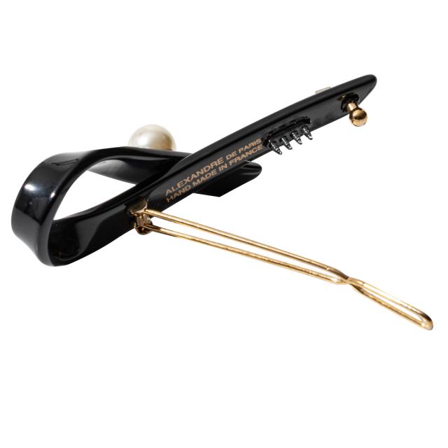 アレクサンドル ドゥ パリ ALEXANDRE DE PARIS ヘアアクセサリー バレッタ ボールピン ATB 17641 04 N NOIR パール ブラック 黒 髪どめ_3