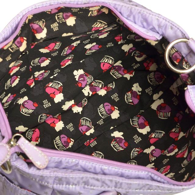 【※アウトレット※】 アナスイ ANNA SUI バッグ 2way ショルダーバッグ 斜めがけバッグ 307050 92 ライトパープル+スター柄 斜め掛けシ_4