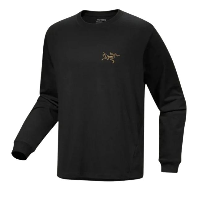 アークテリクス ARC'TERYX Tシャツ 長袖 ロンT レギュラーフィット ヘビーウェイト コットン 厚手 綿 バードロゴ X000009714 メンズ ブラ