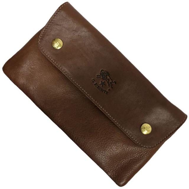 イルビゾンテ IL BISONTE 財布 長財布 フラップ長財布 かぶせ式 C0937 SL 635 本革 レザー CHOCOLATE ダークブラウン系 ilbisonte 長財布 小銭入れ付き ブランド プレゼント イルビゾンテ 財布 長財布 ブランド 本革 小銭入れ付き財布 男