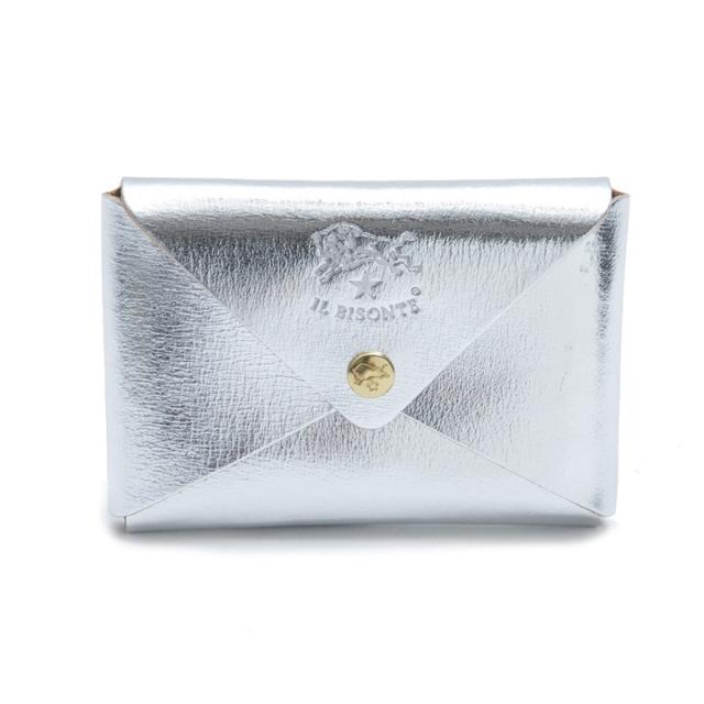 イルビゾンテ IL BISONTE カードケース 封筒型 SCC031 PG0012 SI101 CARD CASE 名刺入れ カードホルダー SILVER シルバー ilbisonte 本革 レザー ブランド 人気 プレゼント イルビゾンテ 本革 名刺入れ ブランド カードケース レザー