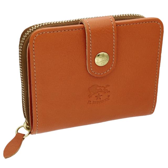 イルビゾンテ IL BISONTE 財布 二つ折り財布 折りたたみ財布 SMW067 PV0005 CA106 B 本革 オレンジブラウン系 財布 使いやすい ブランド の通販は