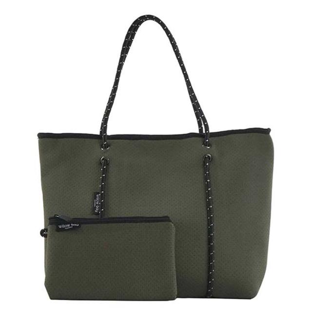 ウィローベイ Willow Bay ネオプレン トートバッグ 1107 BOUTIQUE ブティックコレクション ファスナー ショルダー トート KHAKI