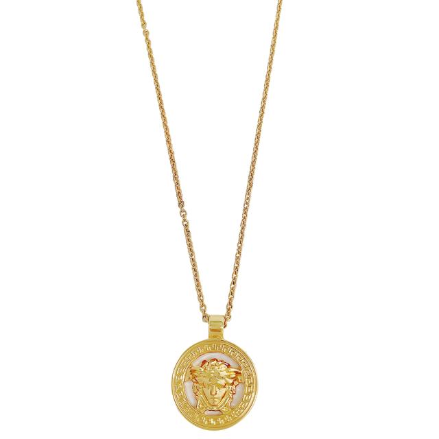 ヴェルサーチェ Versace アクセサリー ネックレス 1015201 1A00620 3J000 arve00075l メドゥーサ '95 グレカモチーフ サークル ネックレ_1
