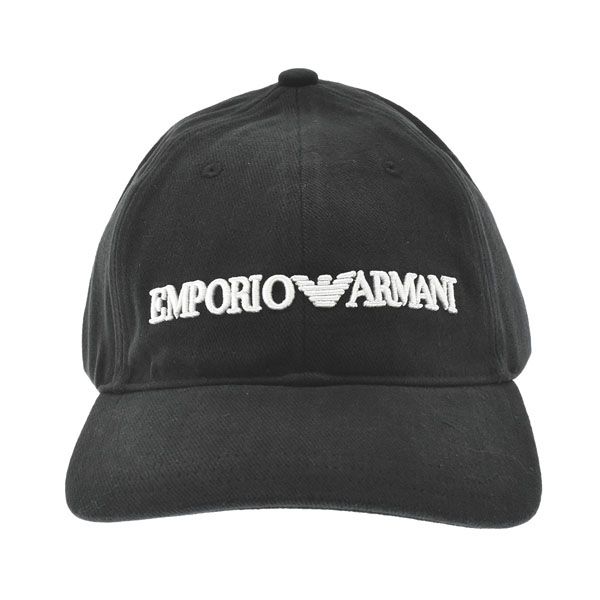 エンポリオアルマーニ EMPORIO ARMANI キャップ 627901 20 CC994 ブラック 帽子 メンズ アルマーニ 野球帽 父の日 紫外線対策 ゴルフ 釣り 日除け 夏 日除け サイズ 調節 アウトドア ロゴ_1