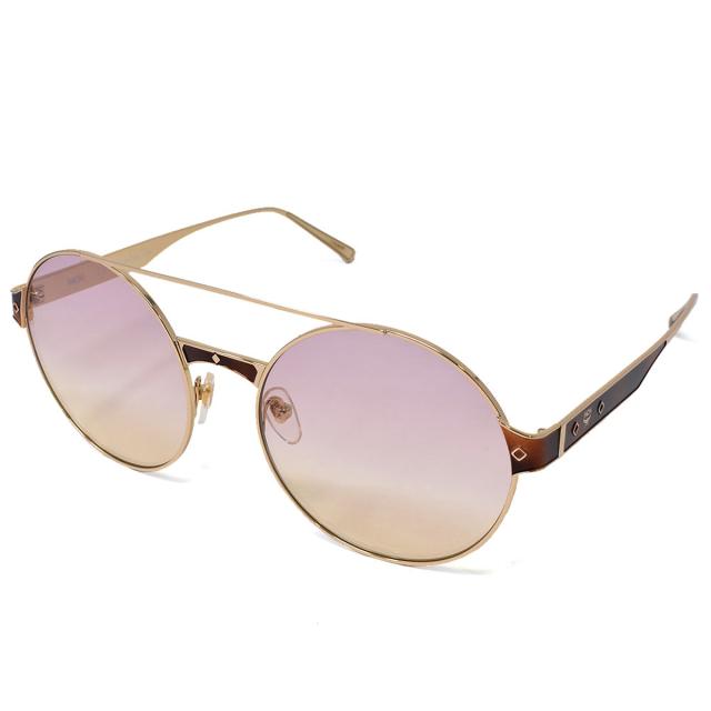 エムシーエム Mode Creation Munich(MCM) サングラス UVカット  MCM124S-730 ラウンド型 レディース メンズ ゴールド+ライラックイエロー