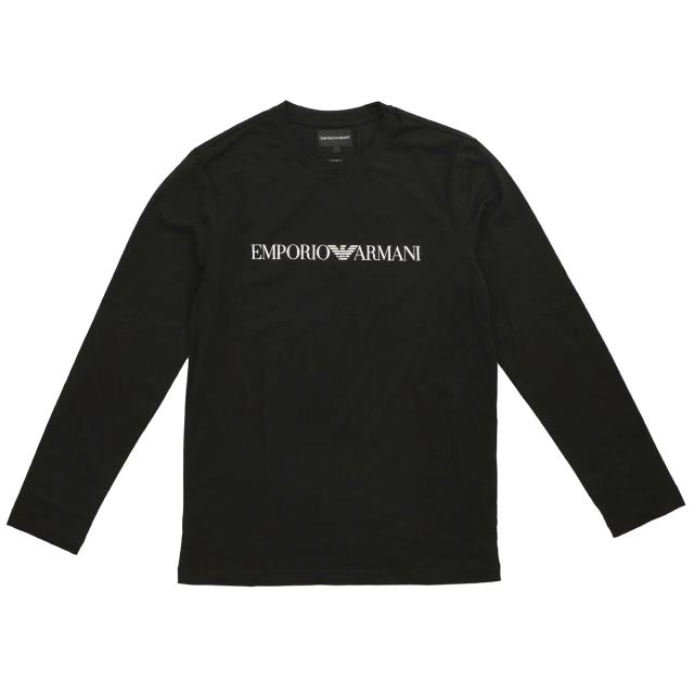 エンポリオアルマーニ EMPORIO ARMANI メンズ ロングスリーブ Tシャツ 長袖カットソー ロンT トップス 8N1TN8 1JPZZ 0021 ブラック ブラ