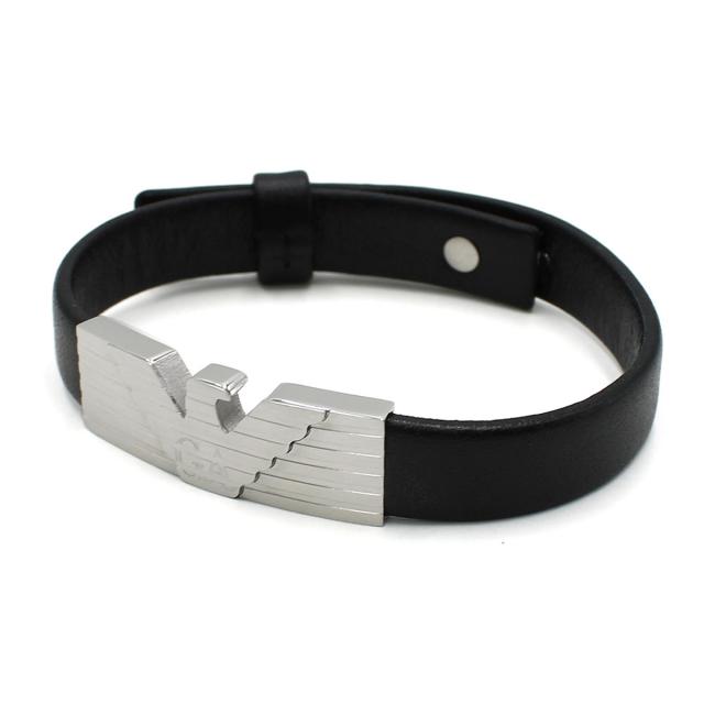 エンポリオアルマーニ EMPORIO ARMANI ブレスレット EGS3075040 メンズ アクセサリー ステンレス レザー ブラック ブレスレット アクセサ