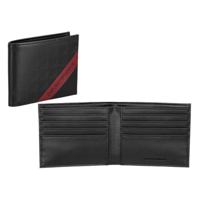 エンポリオアルマーニ EMPORIO ARMANI 財布 二つ折り財布 折りたたみ財布 小銭入れなし Y4R168 YQ12V 80681 メンズ ブラック 財布 使いや_1