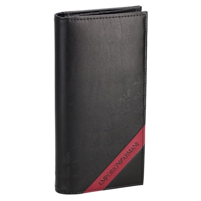 エンポリオアルマーニ EMPORIO ARMANI 財布 長財布 小銭入れなし Y4R170 YQ12V 80681 メンズ ブラック 二つ折り長財布 ブランド 財布 お