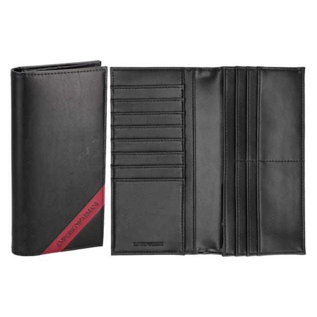 エンポリオ 点てる アルマーニ 長財布 メンズ ブラック Y4R170 
