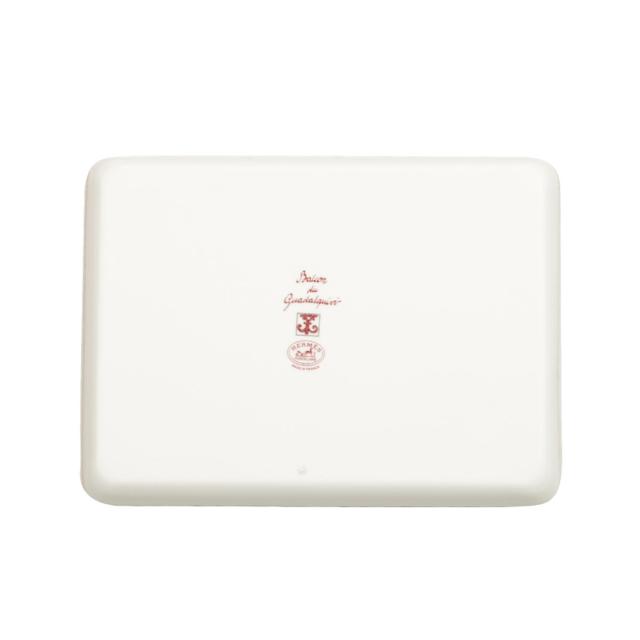 エルメス 食器 長方形トレイ HERMES 011089P BALCON DU GUADALQUIVIR バルコンデュガダルキヴィール ROUGE レッド＋ホワイト ブランド食_2