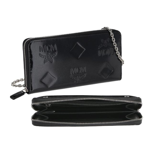 エムシーエム Mode Creation Munich(MCM) 財布 長財布 ラウンドファスナー長財布 小銭入れ付き チェーンウォレット MYLDATA05 BK001 AREN_1