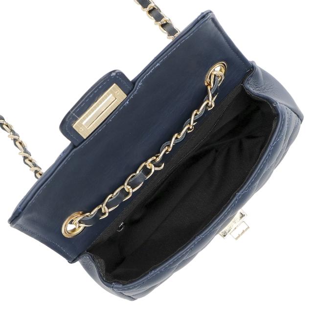 オウレンティ AULENTTI ショルダーバッグ 肩掛けバッグ チェーンバッグ DI-2952-3-SA/S24 レディース ネイビー 本革 レザー 斜め掛けショ