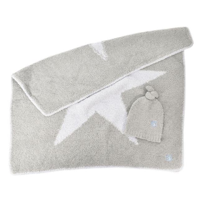カシウエア KASHWERE ベビーブランケット ビーニー セット BBCH-BCP03 037 おくるみ 帽子 STONE/ICE BLUE グレー系 ベビー おくるみ 出産_2
