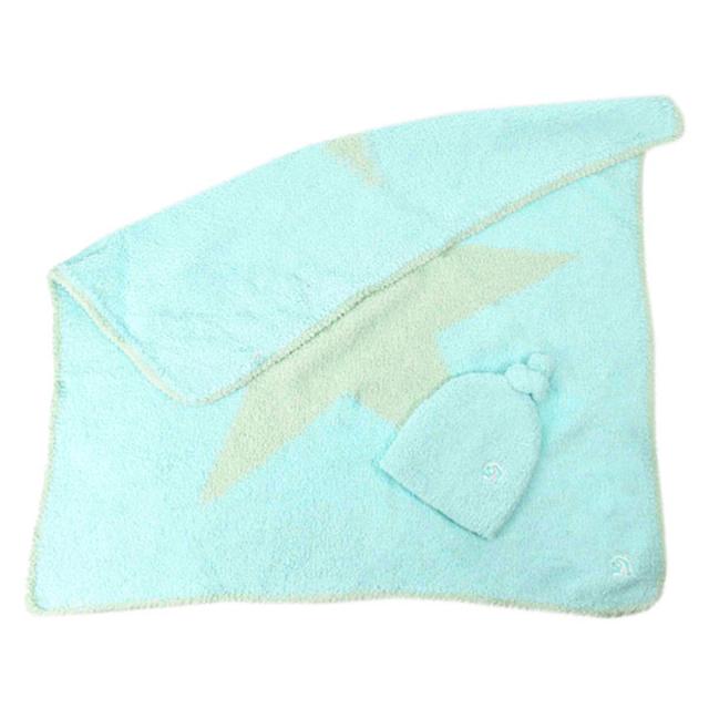 カシウエア KASHWERE ベビーブランケット ビーニー セット BBCH-BCP03 333 おくるみ 帽子 MINT/AQUA ライトブルー系 ベビー おくるみ 出_2