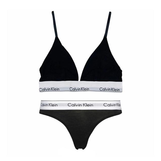 カルバンクライン  (CK) ブラジャー Tバック ショーツ セット スポーツ ジム 筋トレ 運動 無地 下着 QF1061+F3786 001 ck Tバ