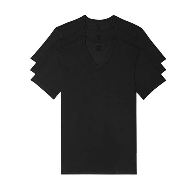 カルバンクライン  (CK) 下着 Tシャツ Vネック 半袖 3枚セット コットン ストレッチ 肌着 NB2799 900 メンズ ブラック ブラン