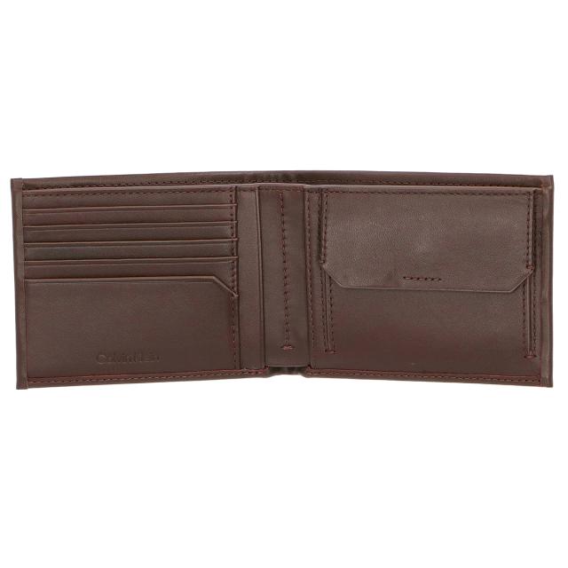 カルバンクライン Calvin Klein 財布 二つ折り財布 折りたたみ財布 小銭入れ付き K50K510599 BAR メンズ ブラウン系 本革 レザー 財布 使_3