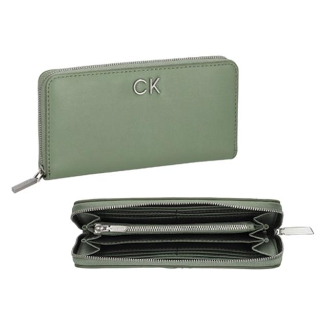 カルバンクライン Calvin Klein(CK) 財布 長財布 ラウンドファスナー長財布 小銭入れ付き K60K609699 LKG レディース メンズ グリーン系_1