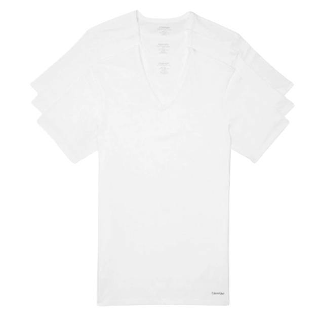 カルバンクライン Calvin Klein(CK) Tシャツ Vネック 半袖 3枚セット 肌着 NB4014 100 SLIM FIT メンズ ホワイト ブランド おしゃれ 半そ 6,532円