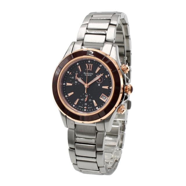 カシオ CASIO シーン SHEEN 腕時計 ウォッチ アナログ SHE-5516SG-5A レディース ブラック+シルバー クォーツ 海外正規品 腕時計 時計 ブ