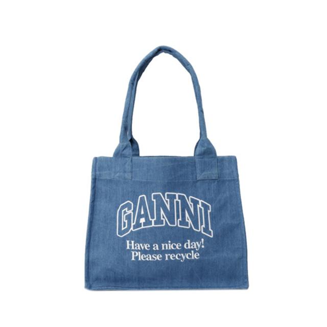 ガニー GANNI バッグ トートバッグ A5599 5903 630 TOTE BAGS レディース BLUE ライトブルー トート 人気 ブランド 使いやすい プレゼン