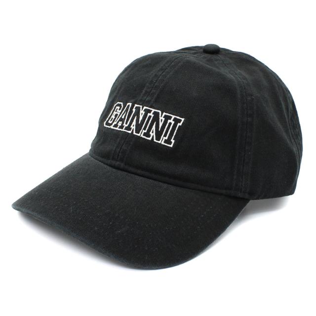 ガニー GANNI キャップ ベースボールキャップ 帽子 ロゴ A6300-099 レディース ブラック 海外正規品 ブランド ベースボールキャップ おし