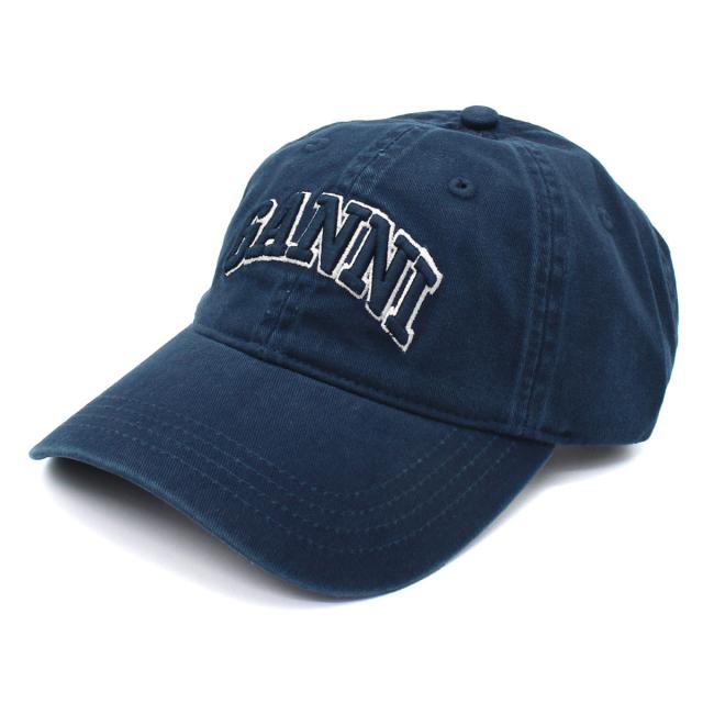 ガニー GANNI キャップ ベースボールキャップ 帽子 ロゴ A6902-683 レディース ブルー 海外正規品 ブランド ベースボールキャップ おしゃ