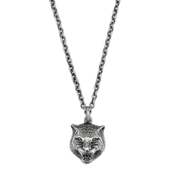 グッチ GUCCI ネックレス 433608 J8400 NECKLACE WITH FELINE HEAD フィーライン キャット ヘッド シルバー ペンダント レディース メンズ シルバー 925 銀 ブランド ギフト プレゼント おしゃれ 誕生日 女性 男性 クリスマス 記念日 ホワイトデー 新品 ネコ キャット 猫