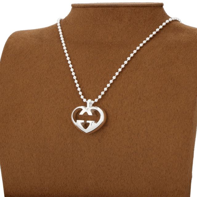 グッチ GUCCI ネックレス インターロッキングG ハート ボールチェーン