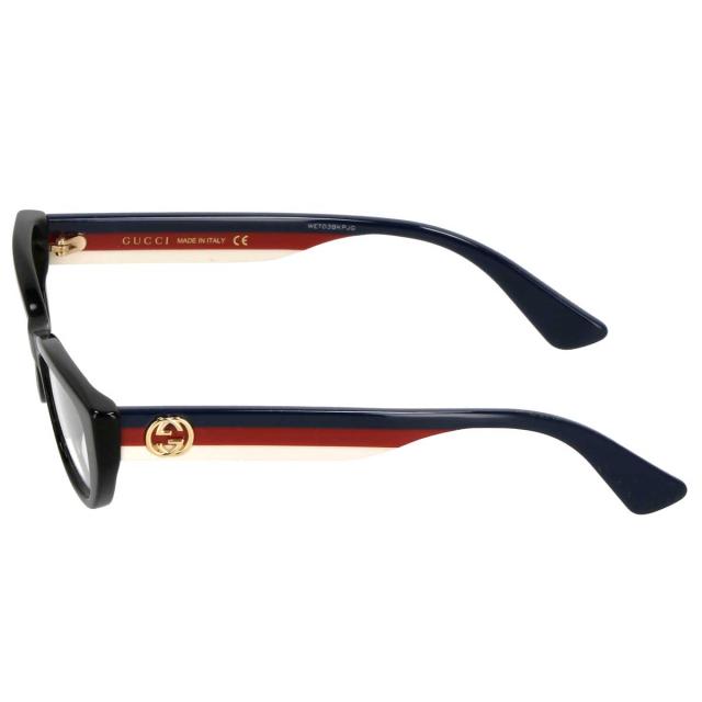 グッチ GUCCI オプティカルフレーム メガネ フレーム GG0277O-005 眼鏡 フォックス型 フレームのみ ブラック+ネイビー系+レッド系メガネ