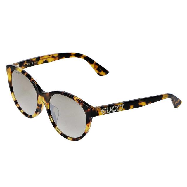 グッチ GUCCI サングラス アジアンフィット GG0419SA 003 ウェリントン型 レディース ブラウン系マーブル＋シルバーブラウンサングラス
